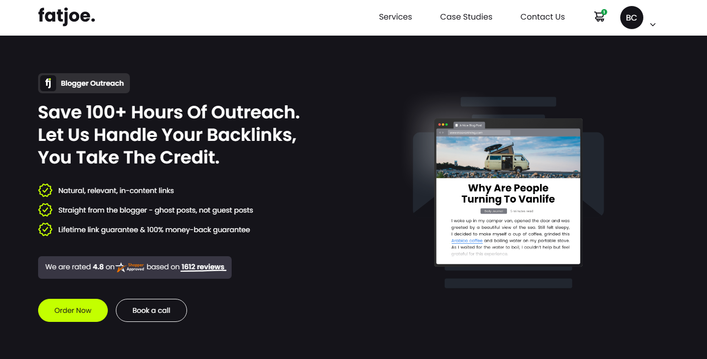 FATJOE blogger outreach and link building service