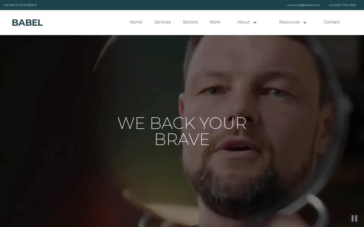 Babel PR homepage screenshot captured in October 2026