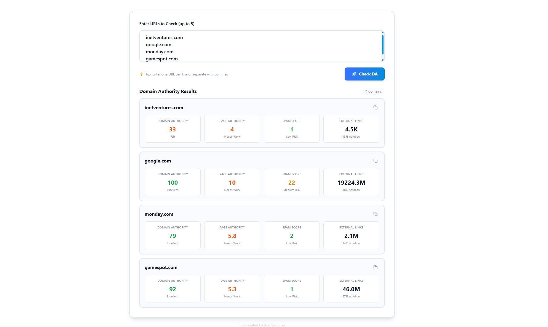 DA Bulk Checker Screenshot