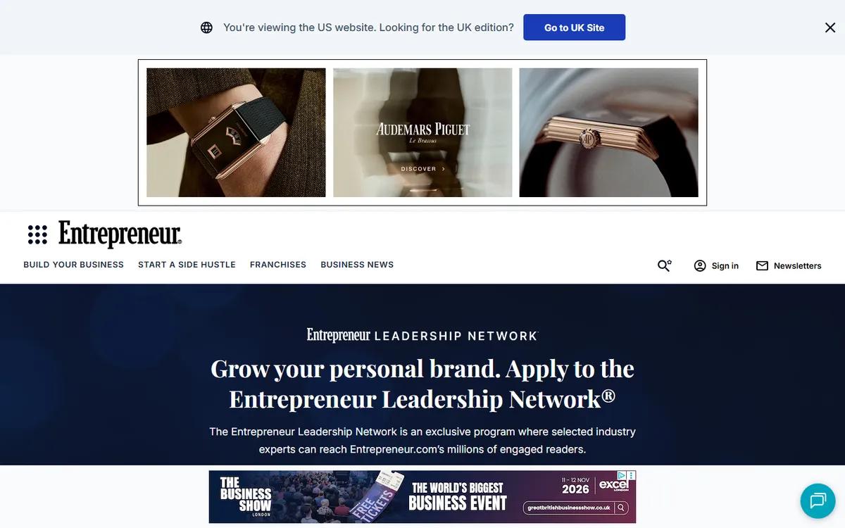 Entrepreneur Leadership Network contributor programme page