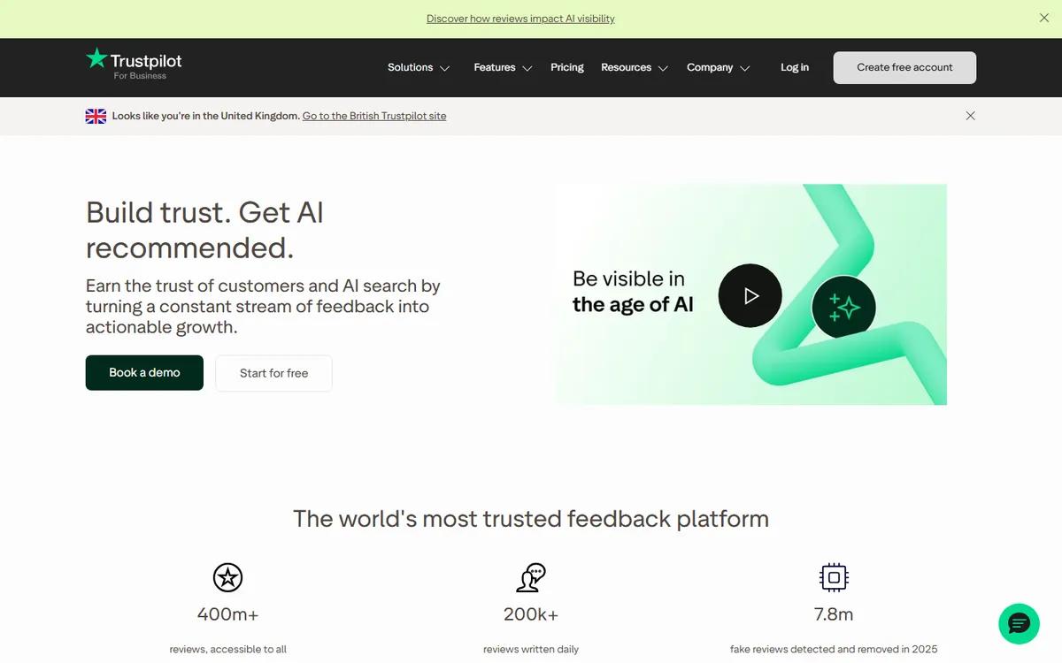 Trustpilot directory screenshot captured in September 2026
