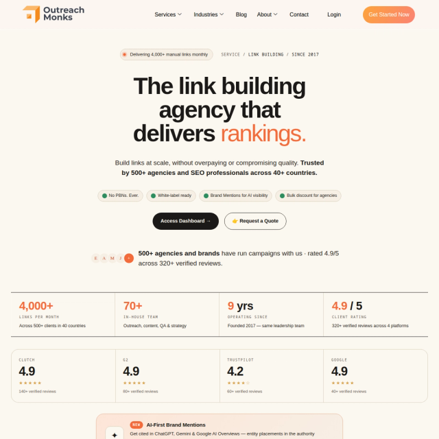 OutreachMonks blogger outreach and link building service