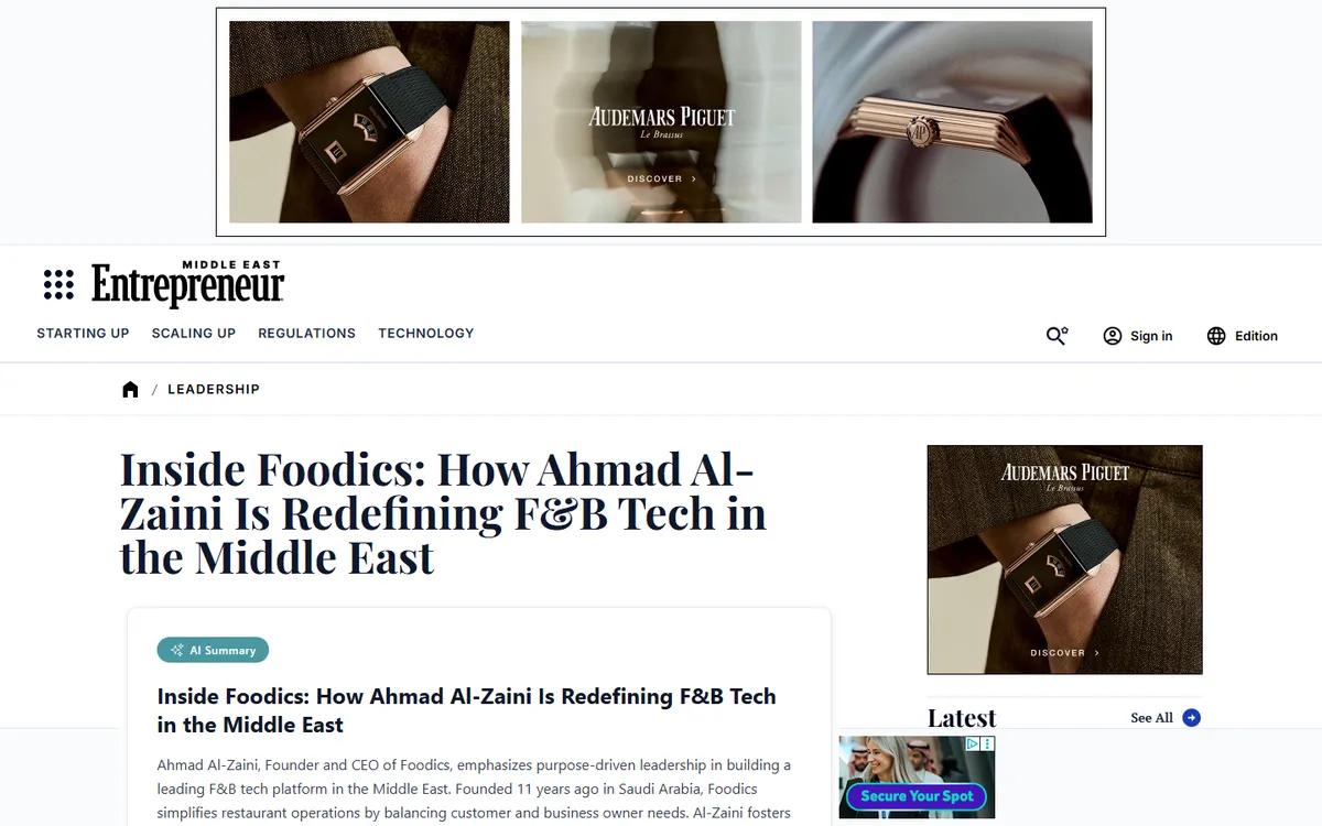 Example of an Entrepreneur founder profile article