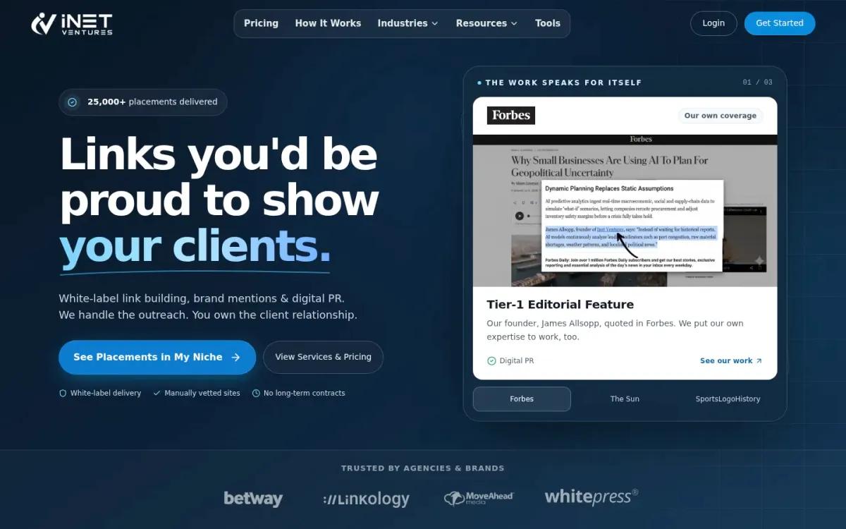 iNet Ventures homepage screenshot captured in October 2026