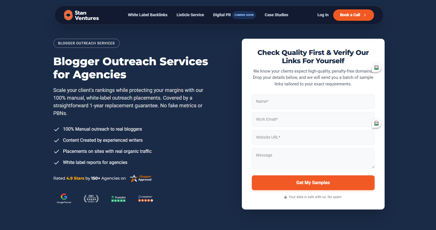 Stan Ventures blogger outreach and link building service