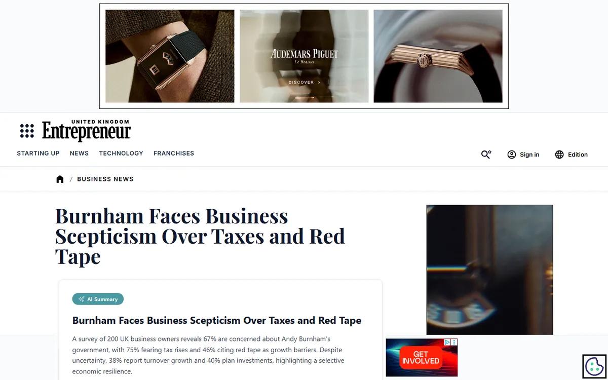 Example of an Entrepreneur article built around original data