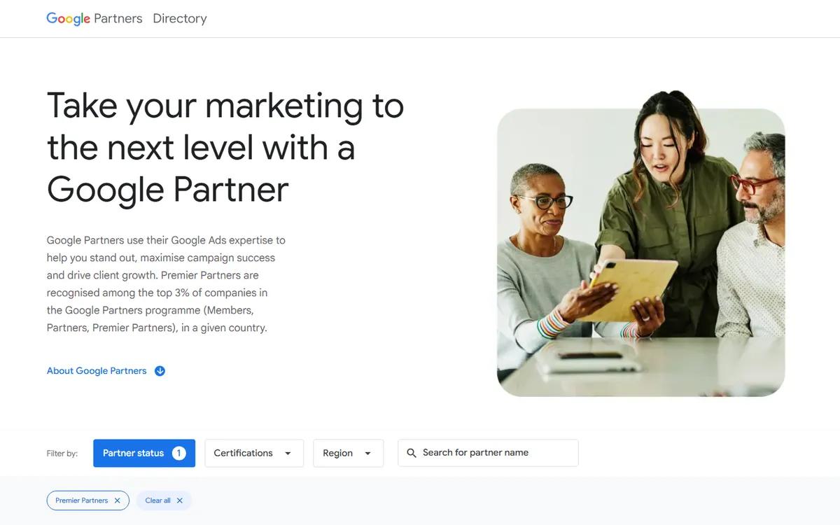 Google Partners Directory directory screenshot captured in September 2026