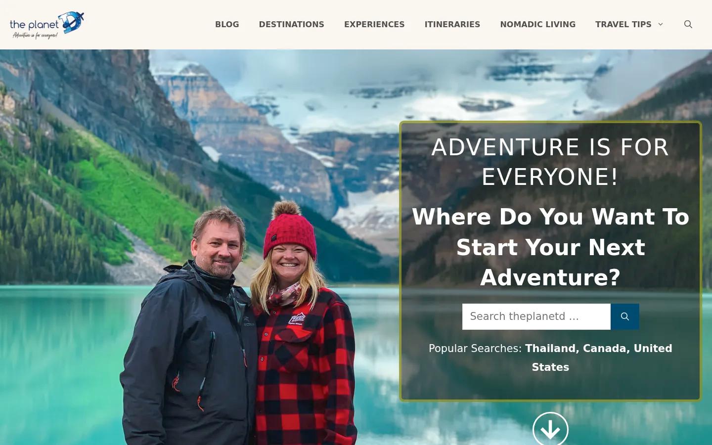 The Planet D homepage screenshot