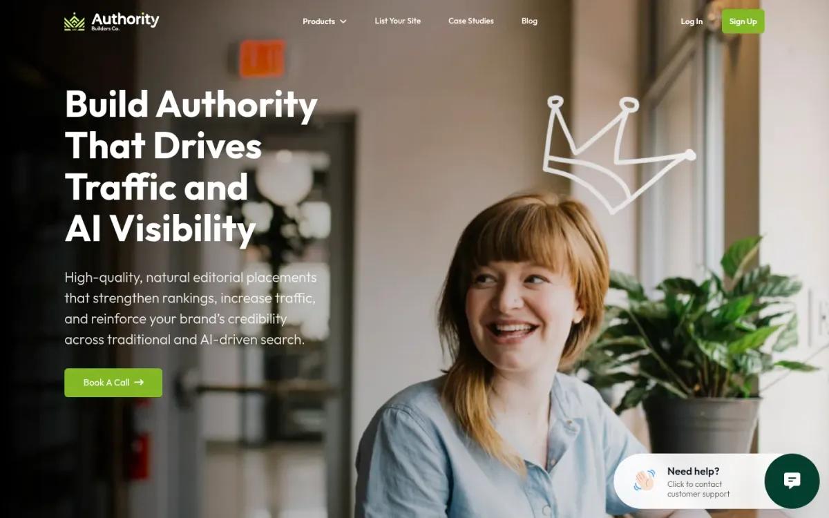 Authority Builders homepage screenshot captured in October 2026