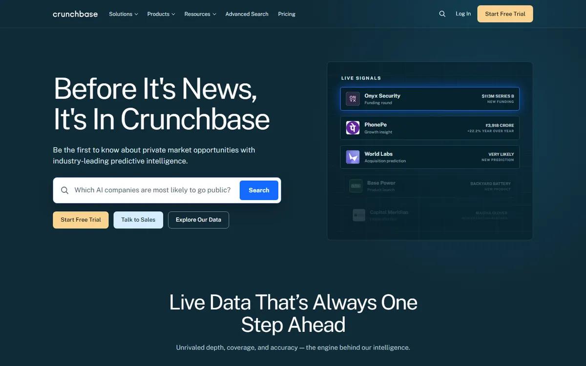 Crunchbase directory screenshot captured in September 2026