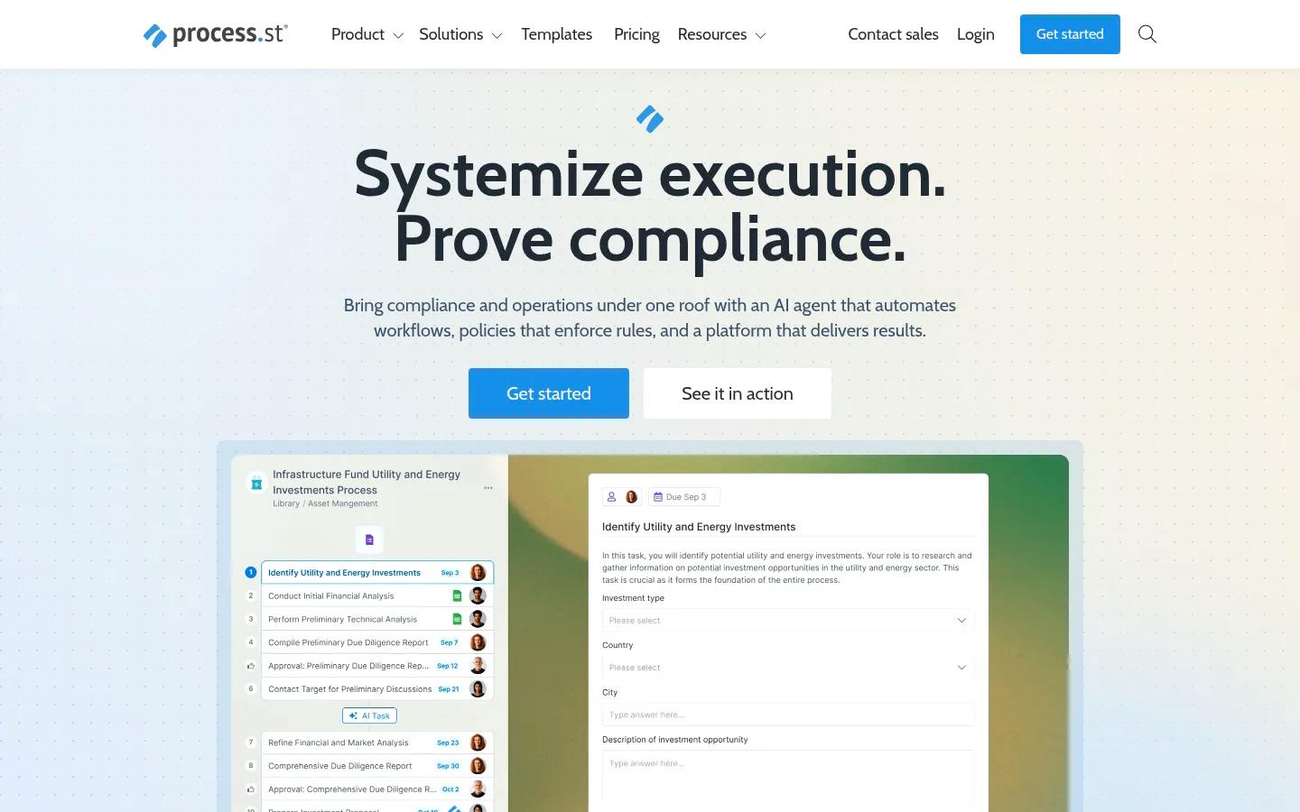Process Street homepage screenshot