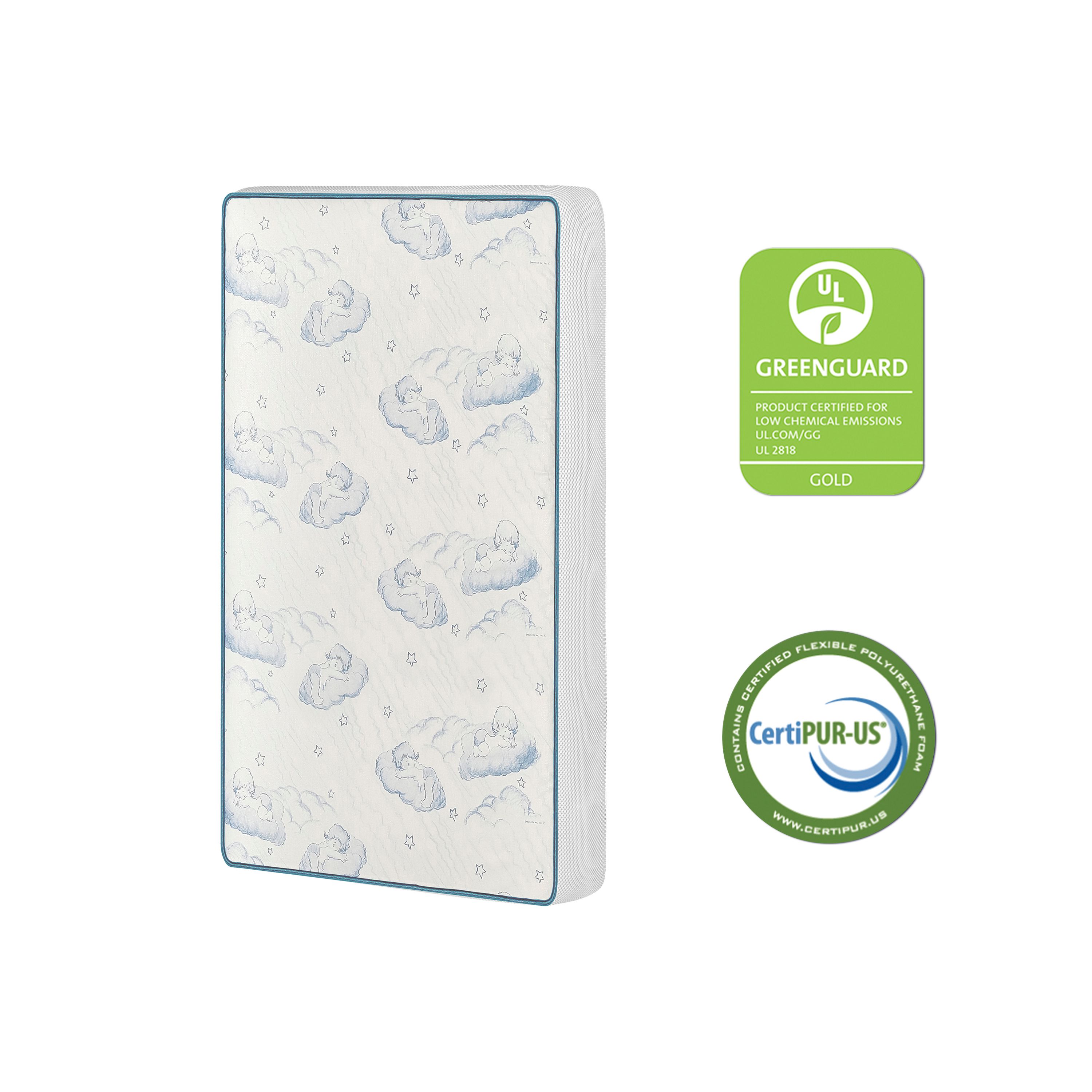 Greenguard Gold and CertiPUR-US certified Dream On Me 2-in-1 Breathable 3" Spring Coil Portable Crib Mattress