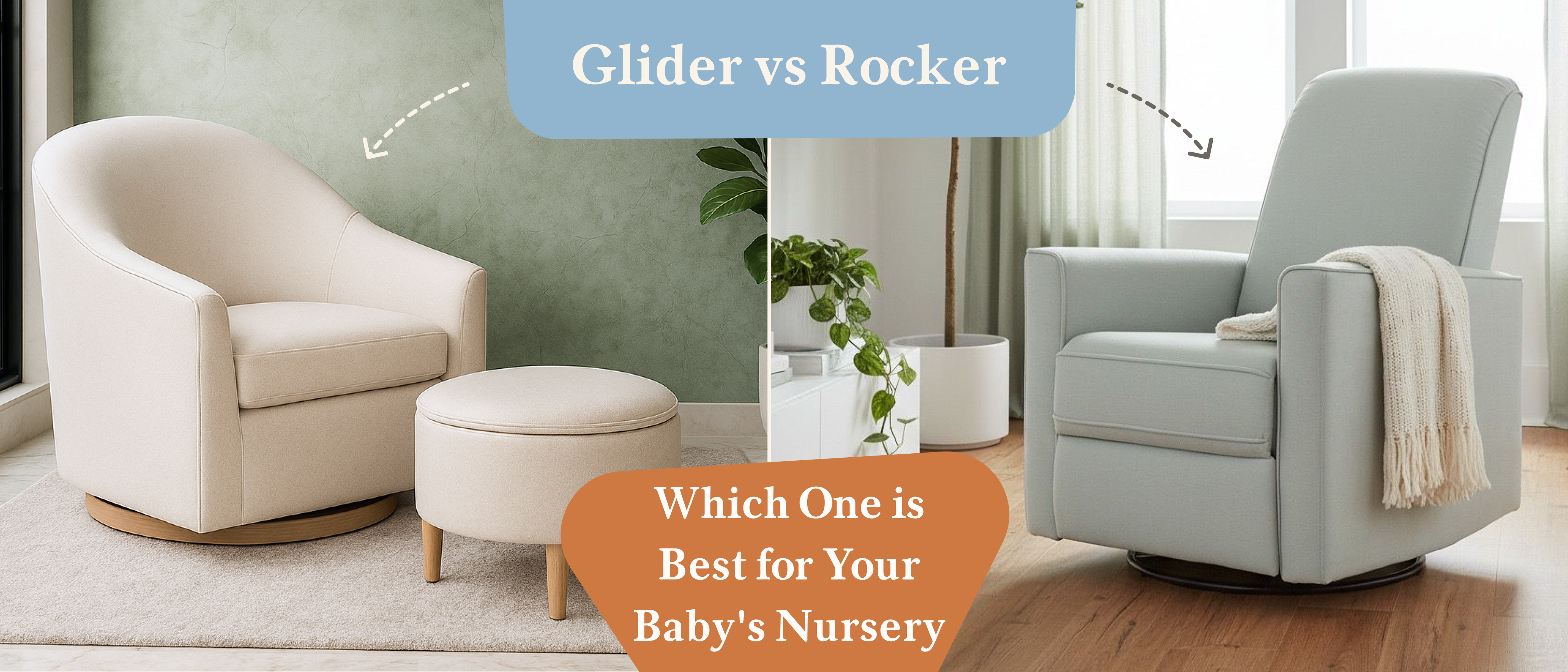 Glider chair vs rocker recliner comparison for baby nursery seating
