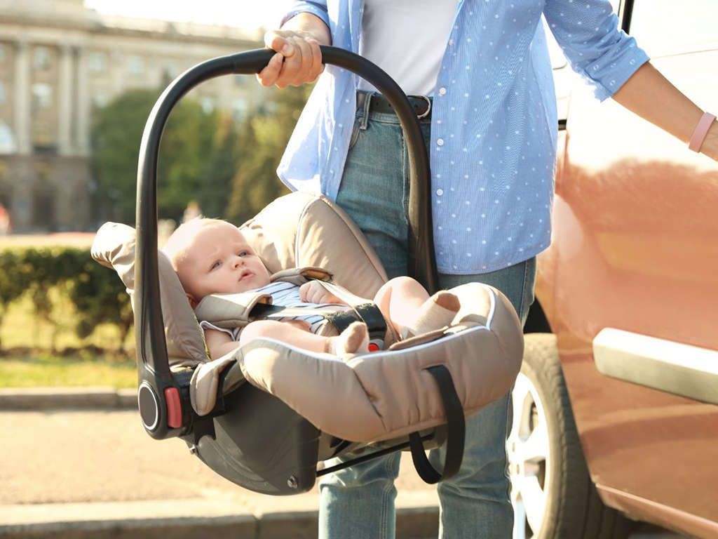 Travel system stroller with infant car seat for easy car-to-stroller transitions