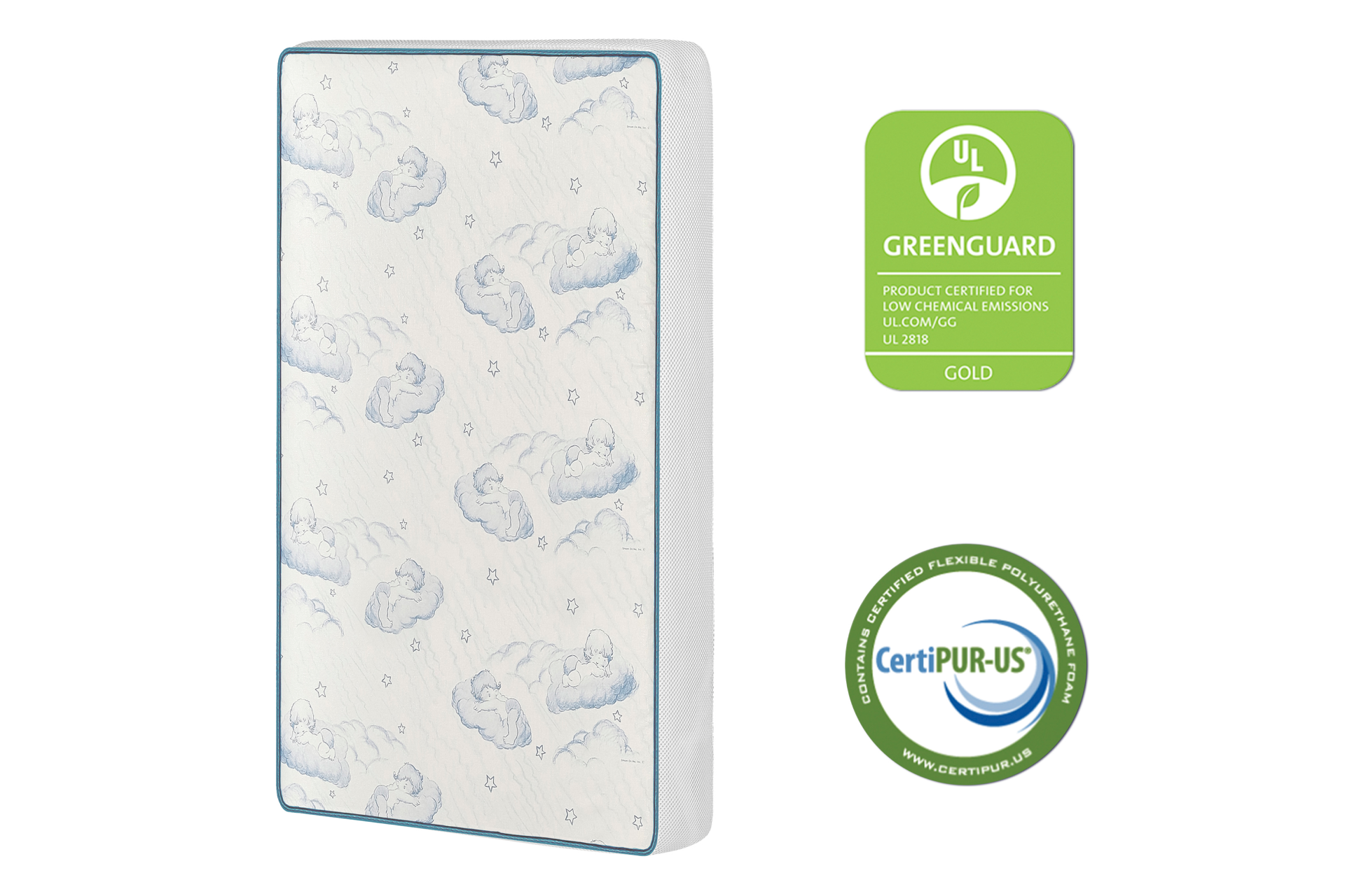 Greenguard Gold and CertiPUR-US certified Dream On Me 2-in-1 Breathable 3" Spring Coil Portable Crib Mattress