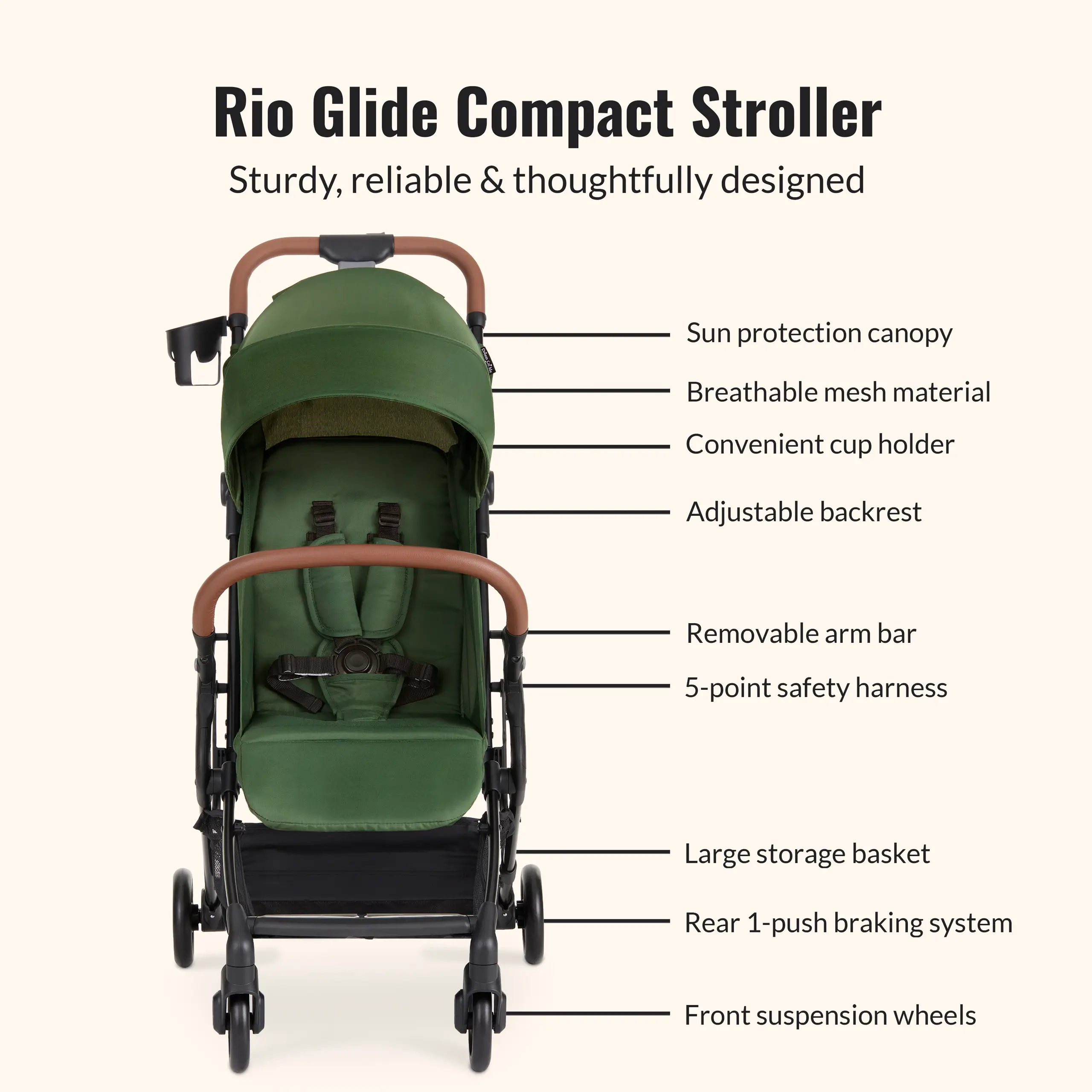 Dream On Me RioGlide Compact Stroller
