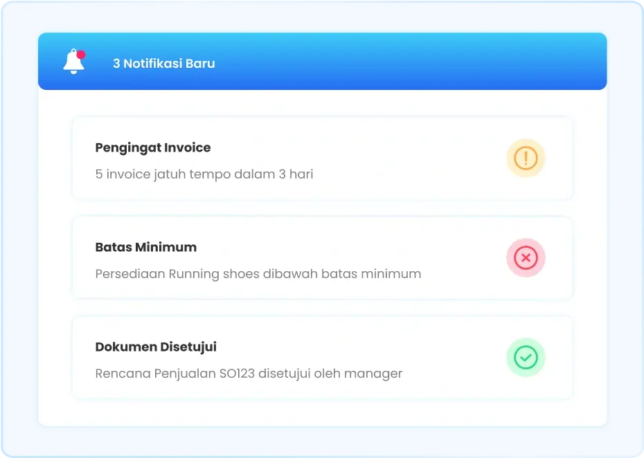 Ilustrasi fitur notifikasi di software Ukirama ERP