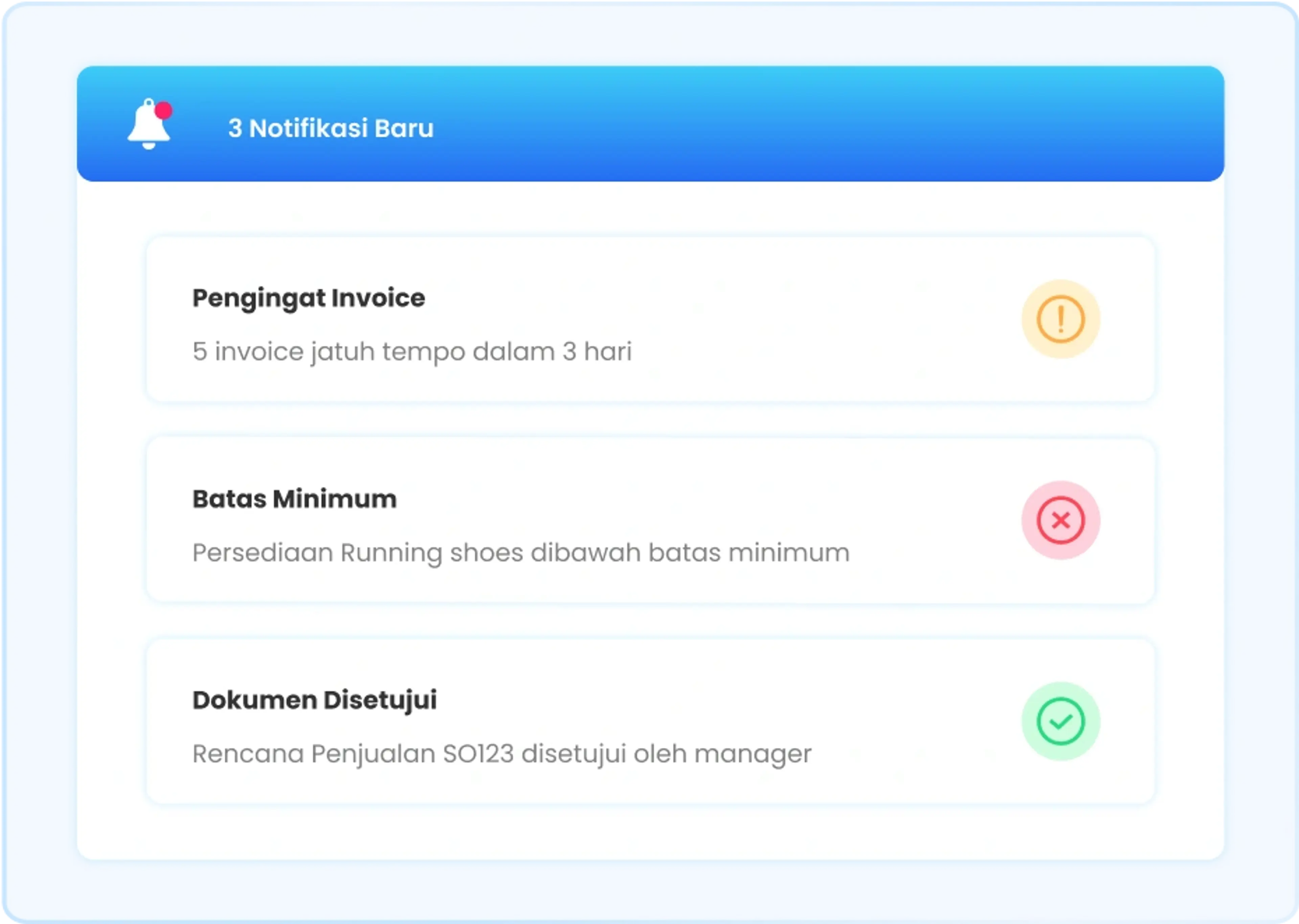 Ilustrasi fitur notifikasi di software Ukirama ERP