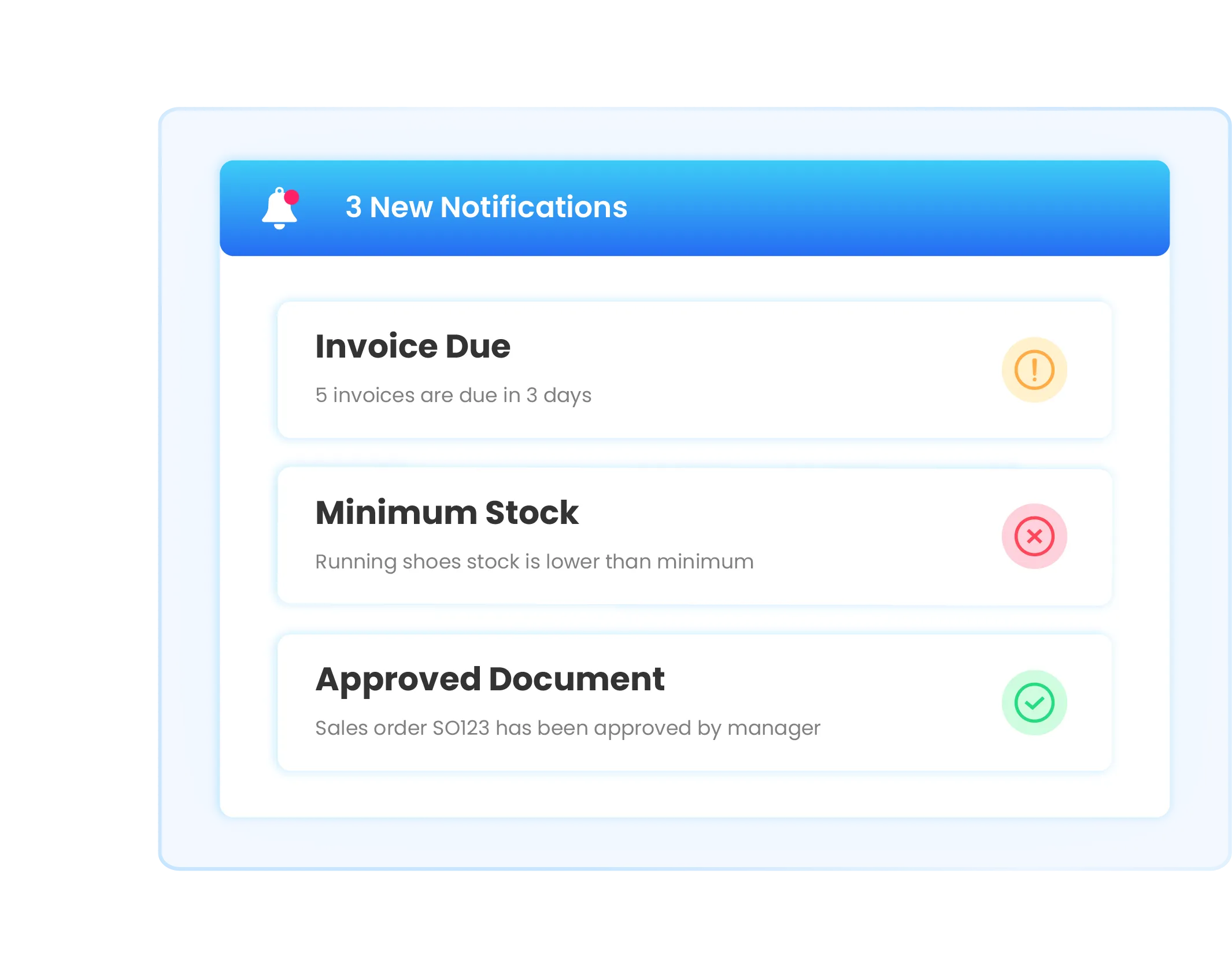 Notification feature illustration on Ukirama ERP