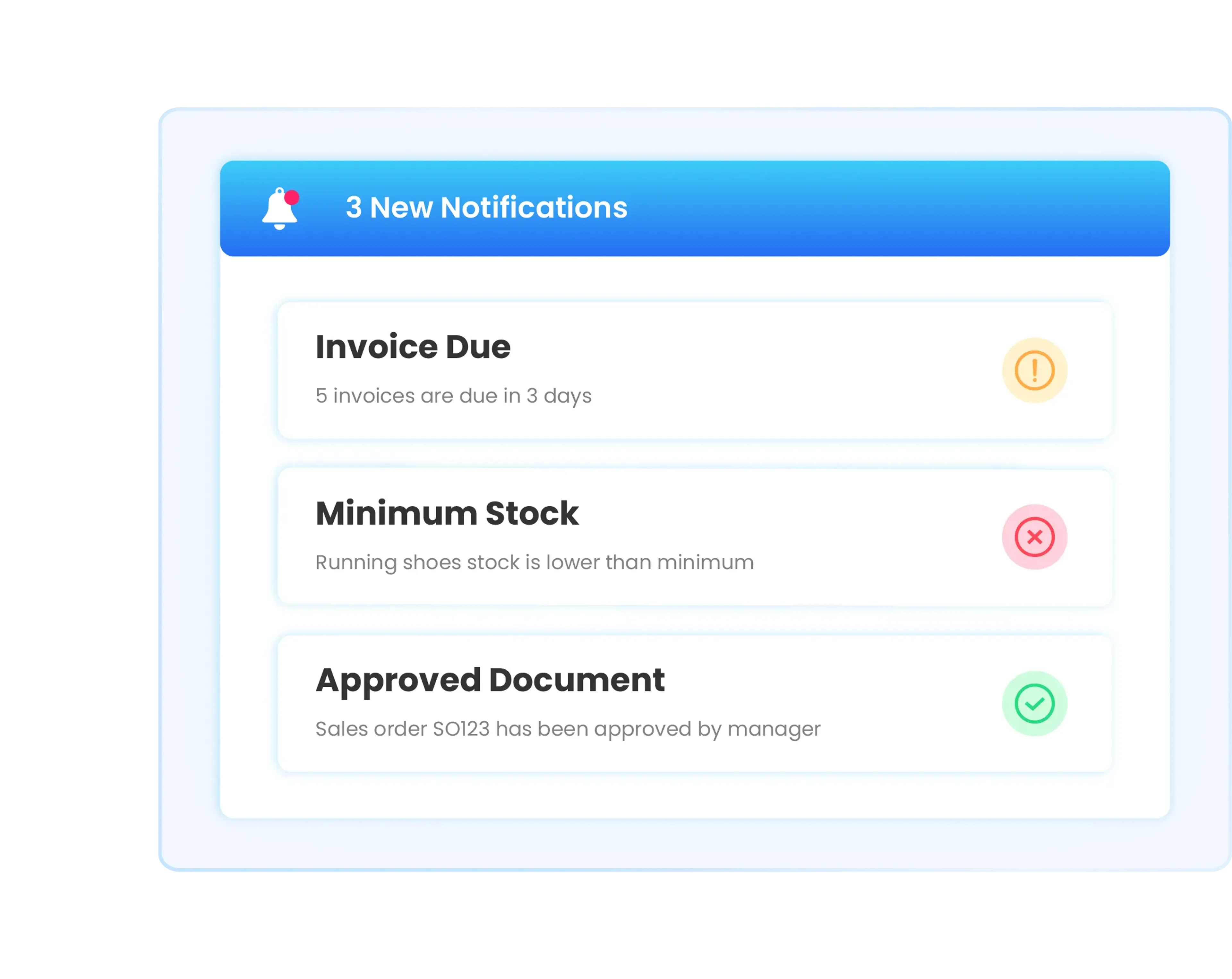 Notification feature illustration on Ukirama ERP