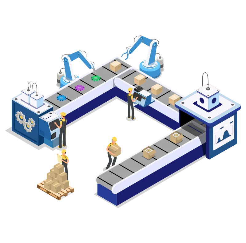 Ilustrasi Manufacturing Line