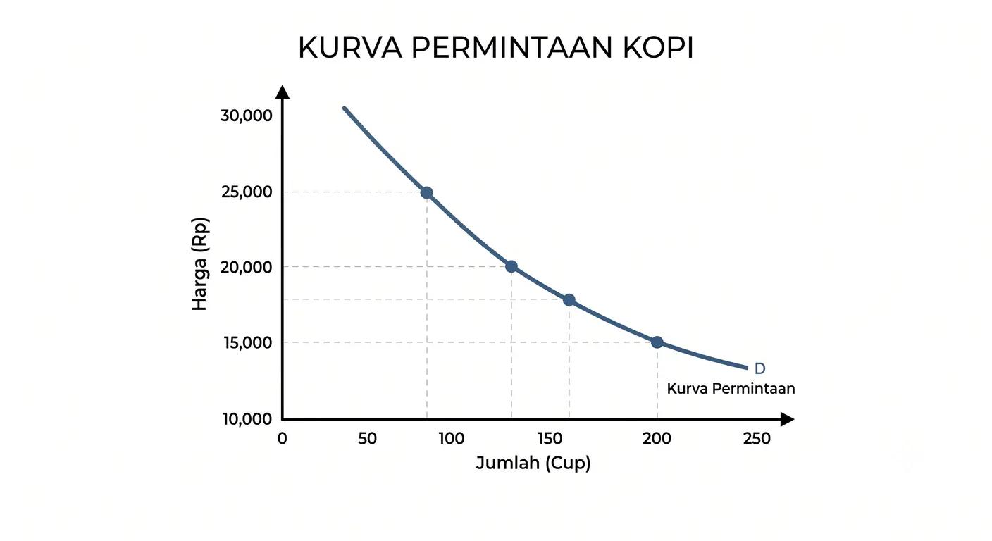 Ilustrasi Kurva Permintaan Kopi