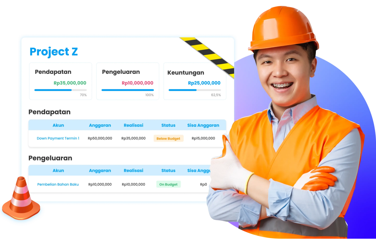 Ilustrasi Laporan Budget Proyek dalam Software Ukirama ERP