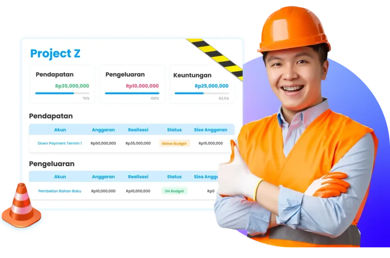Ilustrasi Laporan Budget Proyek dalam Software Ukirama ERP