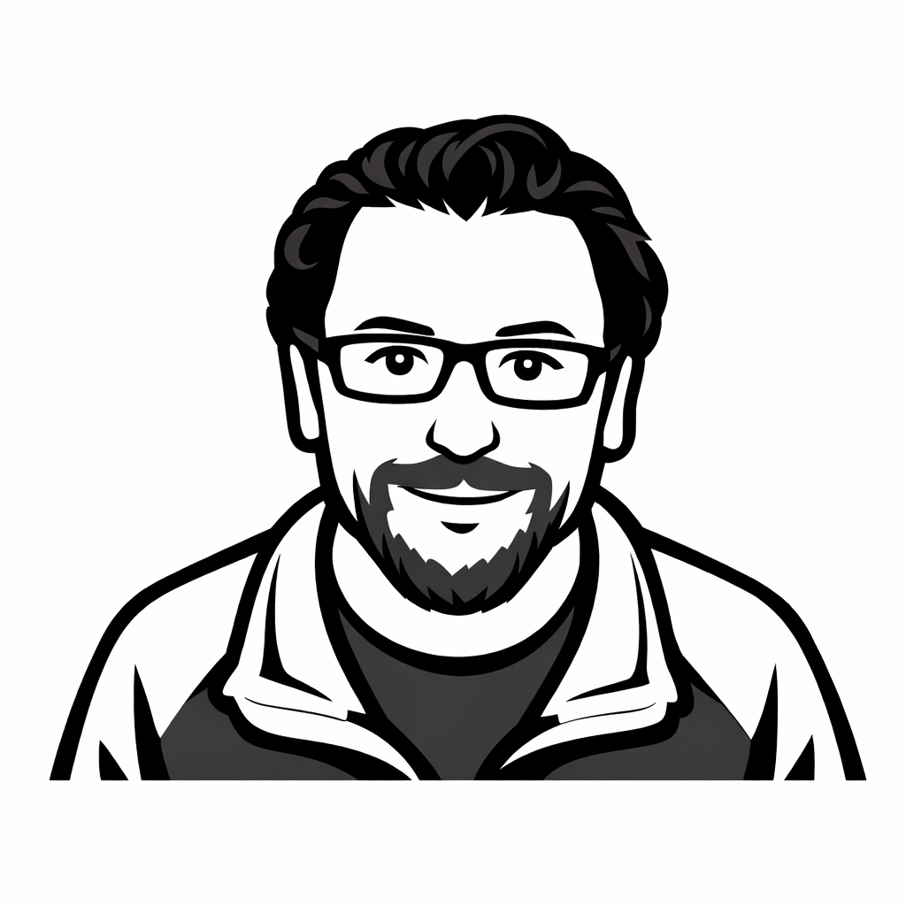 cartoon picture of mathias smiling