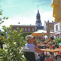 En av mange små kaféer i Aalborg