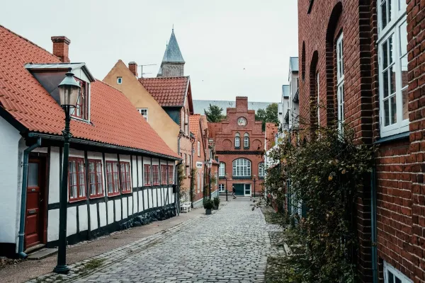 Utforsk sjarmen i Viborgs sjarmerende gater, hvor historiske bygninger og brosteinsbelagte veier tar deg med på en reise tilbake i tid.