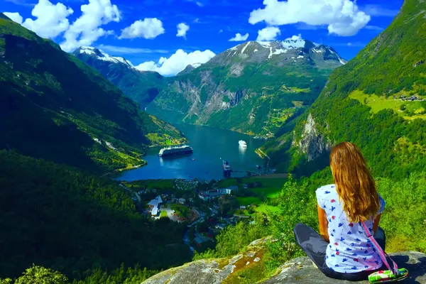 Fantastisk udsigt over Geirangerfjorden.