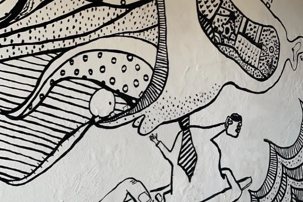 Et av mange eksempler på streetart du kan finne gatelangs i Aalborg. Foto: Fjord Line