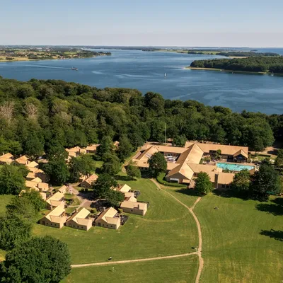 Oversiktsbilde Landal Middelfart. Flyfoto.