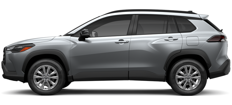 Side profile of a 2026 corollacross Corolla Cross LE 2.0L 4-Cyl. Engine Front-Wheel Drive