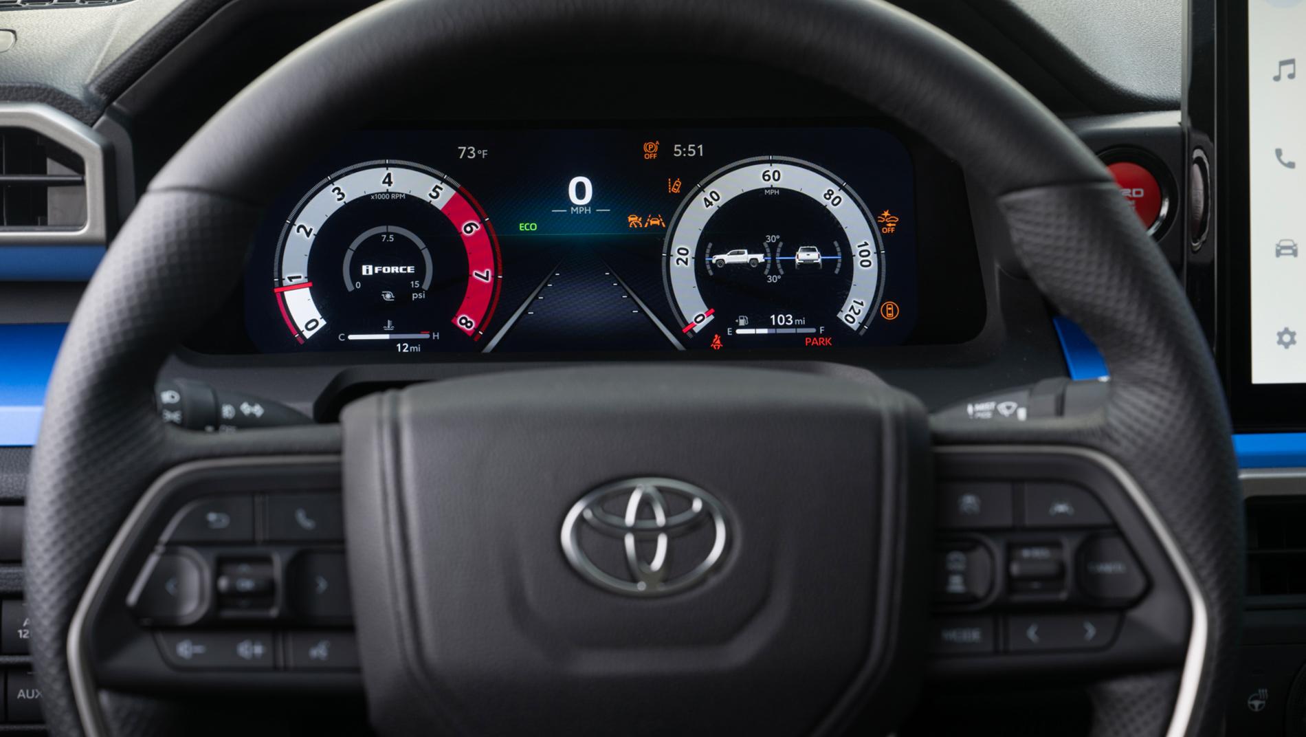 2024 Toyota Tacoma Steering wheel and dashboard