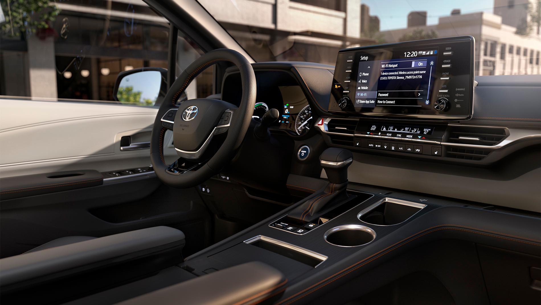 interior shot of a Toyota Sienna during the day