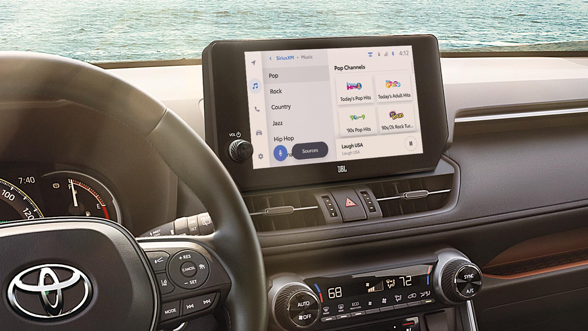 inside a 2024 Toyota RAV4 showing multimedia touchscreen