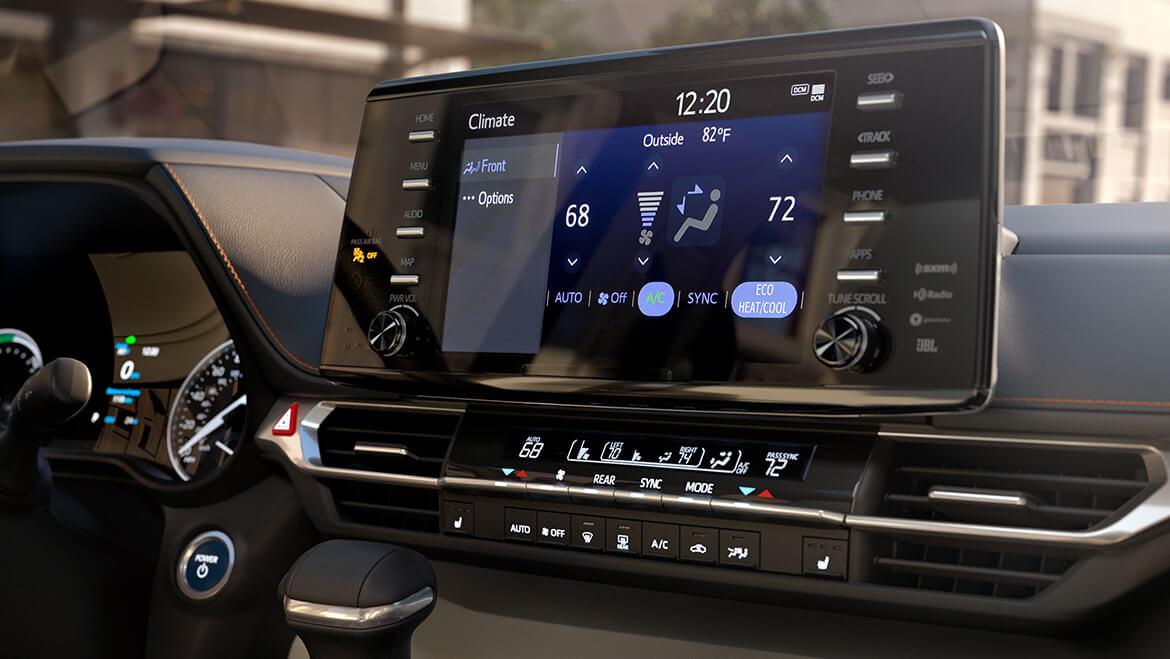 touchscreen control panel of a Toyota Sienna