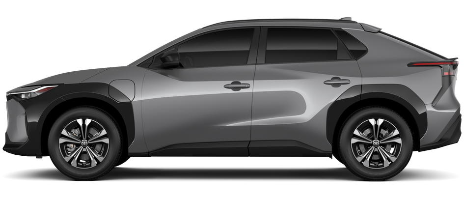 Side profile of a 2025 bz4x bZ4X XLE Electric Motors All-Wheel Drive