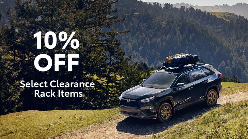 Toyota Accessories 10% off select Clearance Rack Items for roof rack