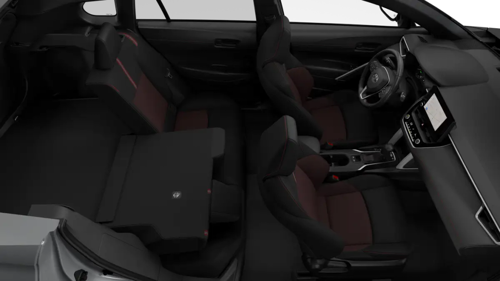 An Interior Angle of A 2025 corollacross Corolla Cross Hybrid Nightshade 2.0L 4-Cyl. Engine All-Wheel Drive