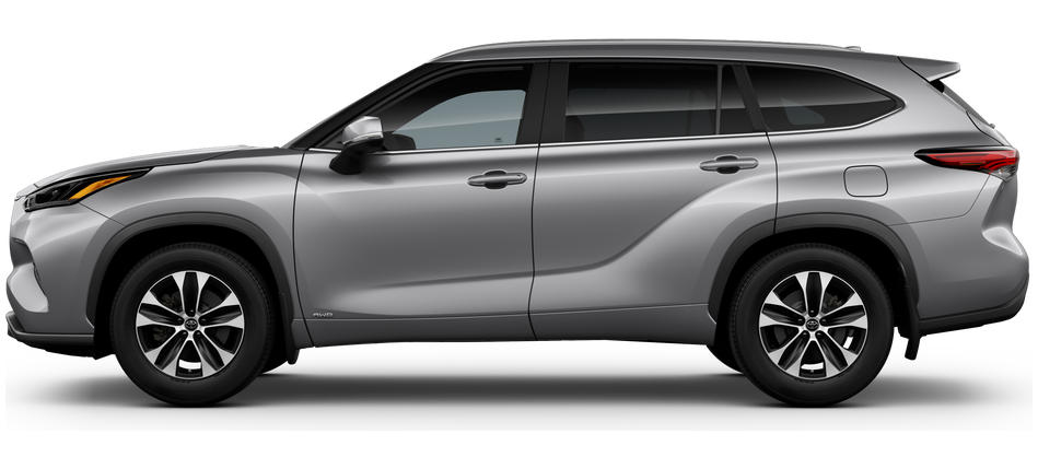 Side profile of a 2025 highlander Highlander Hybrid XLE 2.5L 4-Cyl. Engine All-Wheel Drive