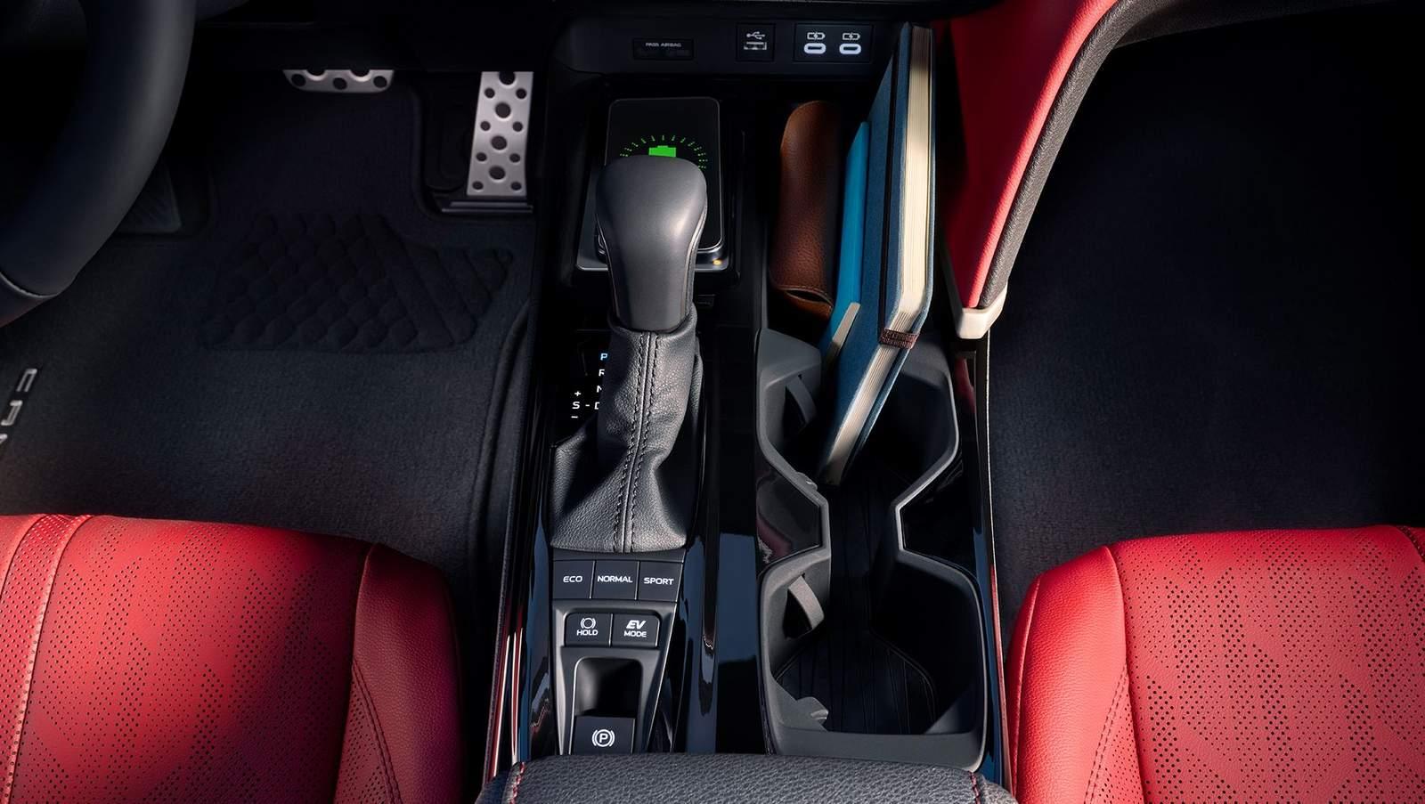 2025 Toyota Camry center console with gear shift, cup holders, and controls right at your fingertips