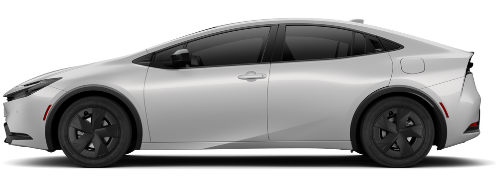 Side profile of a 2026 prius Prius LE 2.0L 4-Cyl. Hybrid Engine Front-Wheel Drive
