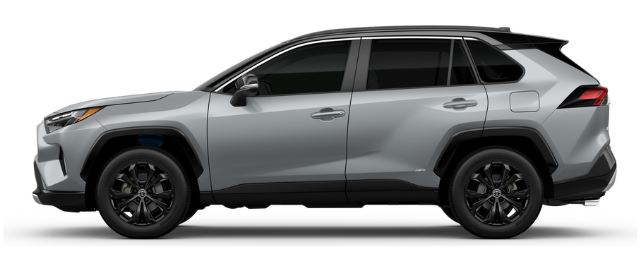 Side profile of a 2025 rav4 RAV4 Hybrid XSE 2.5L 4-Cyl. Engine All-Wheel Drive