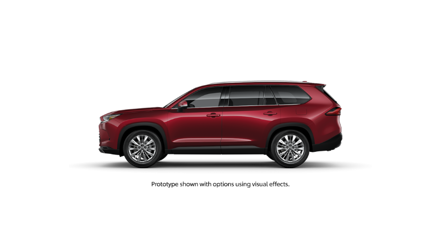red Toyota SUV side exterior shot