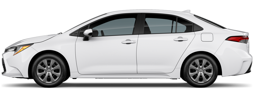 Side profile of a 2026 corolla Corolla LE 2.0L 4-Cyl. Engine Front-Wheel Drive