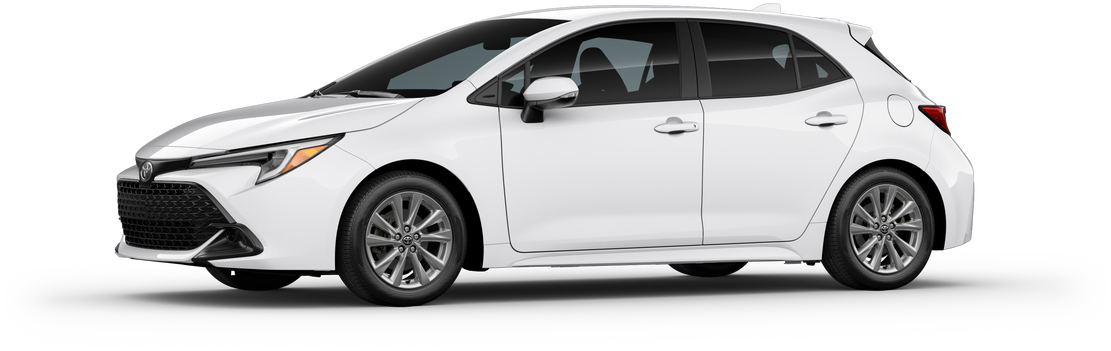 An Exterior Angle of A 2025 corollahatchback Corolla Hatchback SE 2.0L 4-Cyl. Engine Front-Wheel Drive