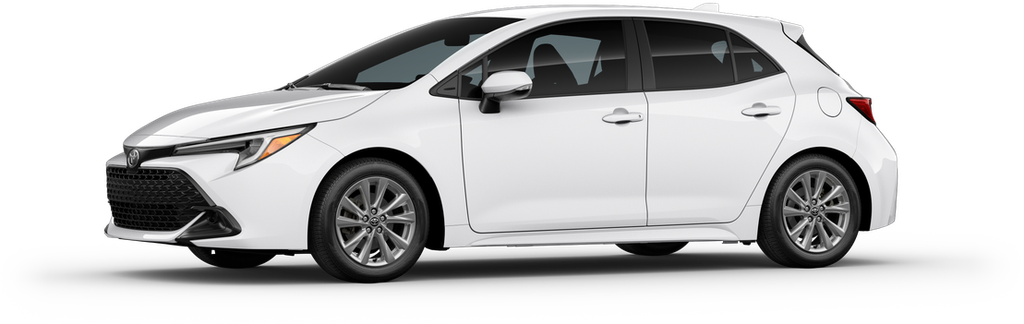 An Exterior Angle of A 2025 corollahatchback Corolla Hatchback SE 2.0L 4-Cyl. Engine Front-Wheel Drive